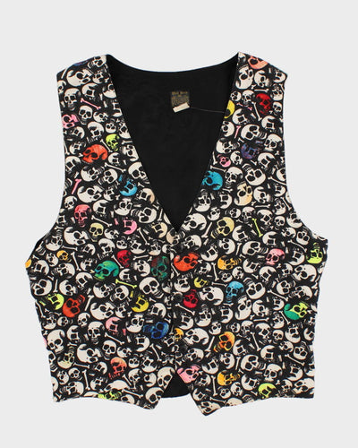 Vintage 90s Coloured In Skull Vest - L