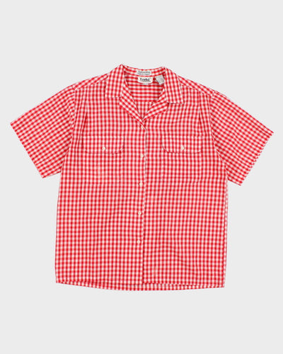 Vintage 90s Tabi Red Gingham Blouse - M