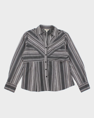 Y2K 00s Jessica Striped Blouse - M