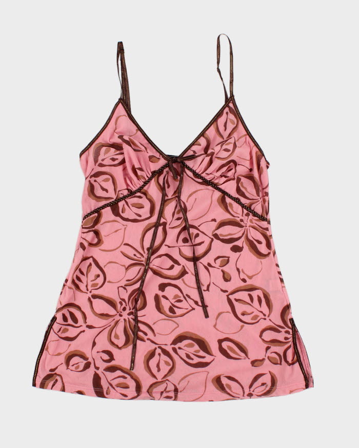 Y2K 00s Pink And Brown Cami Top - XS