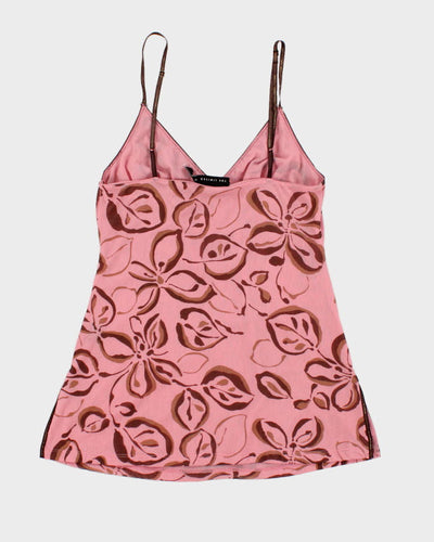 Y2K 00s Pink And Brown Cami Top - XS
