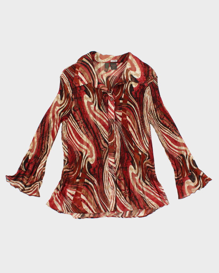 Vintage Serenade New York Pleated Textured Blouse - L