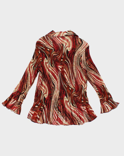 Vintage Serenade New York Pleated Textured Blouse - L