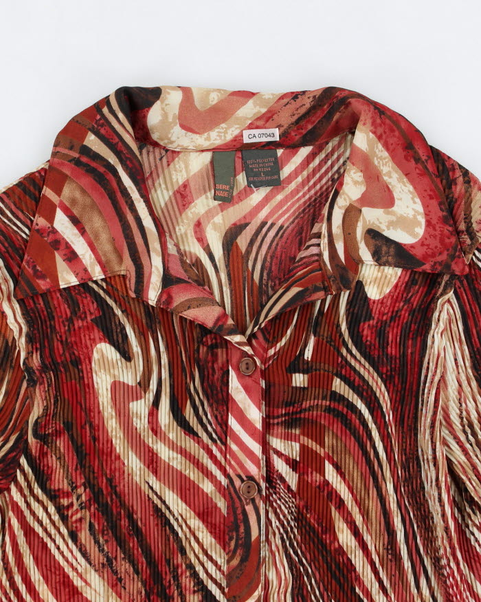 Vintage Serenade New York Pleated Textured Blouse - L