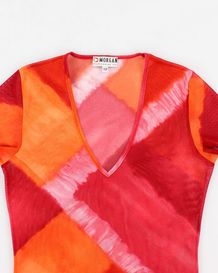 Vintage 90s Morgan De Toi Mesh Pattern Top - M