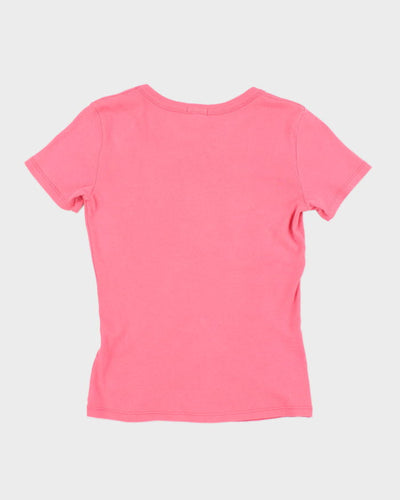 Y2k 00s Benetton Women's Pink T-shirt - S