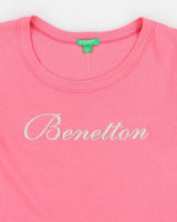 Y2k 00s Benetton Women's Pink T-shirt - S