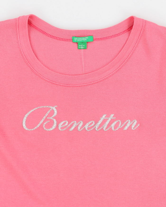 Y2k 00s Benetton Women's Pink T-shirt - S