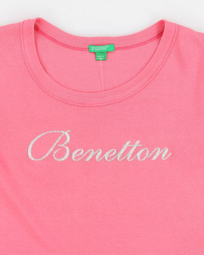Y2k 00s Benetton Women's Pink T-shirt - S