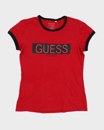 Y2k 00s Guess Womens Red T-shirt - XL
