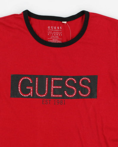 Y2k 00s Guess Womens Red T-shirt - XL