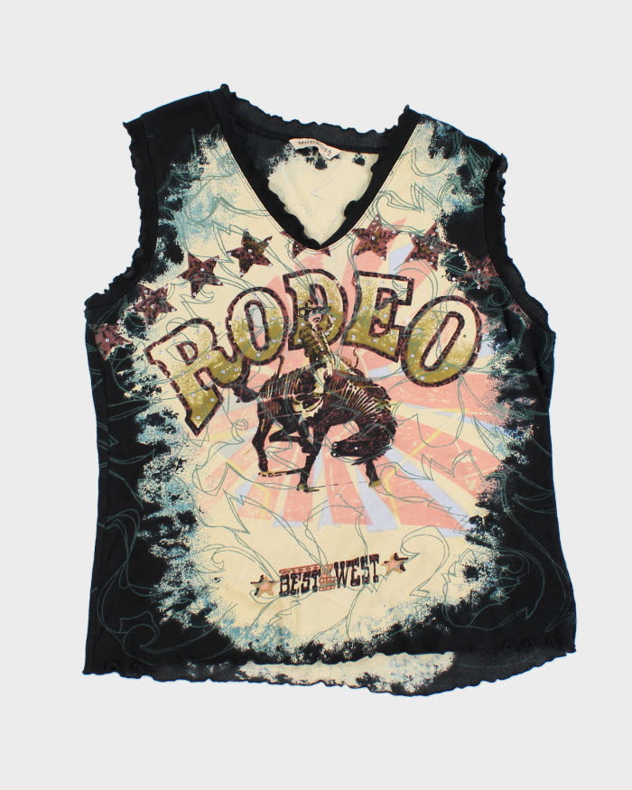 Y2k 00s Moda USA Rodeo Top - XL