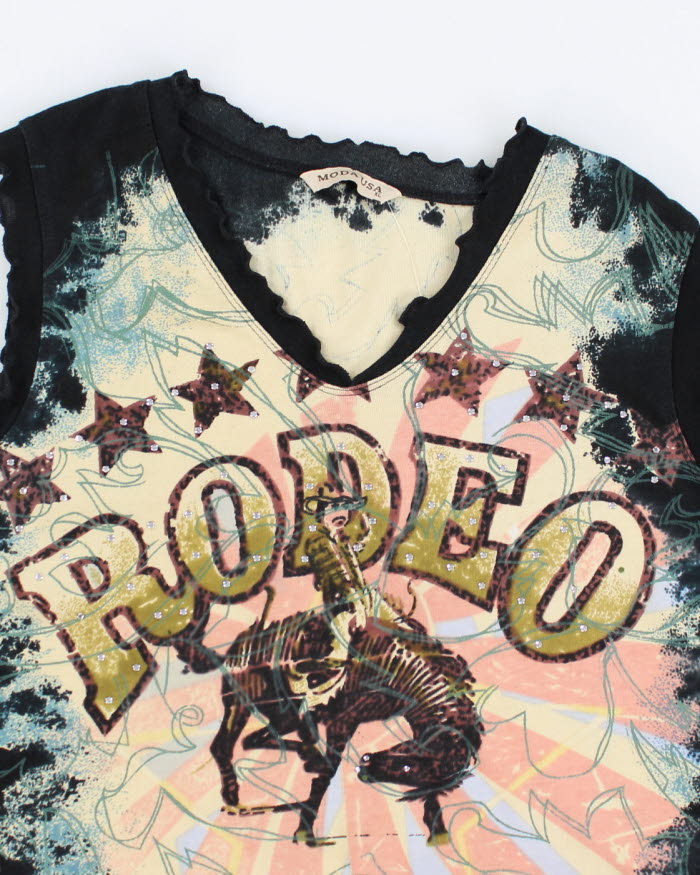 Y2k 00s Moda USA Rodeo Top - XL