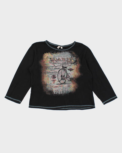 Y2k 00s Susan Lawrence Long Sleeve Paris T-shirt - XL