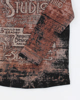 Y2k 00s Skinny Minnie Brown Pattern Top - L