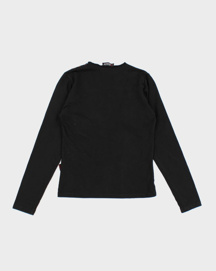 Y2k 00s Morgan De Toi Black Long Sleeve Lace Up Top - S