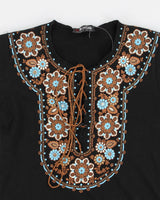 Y2k 00s Morgan De Toi Black Long Sleeve Lace Up Top - S