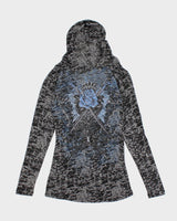 Y2k 00s Active Street Couture Leopard Print Hooded Long Sleeve Top - M