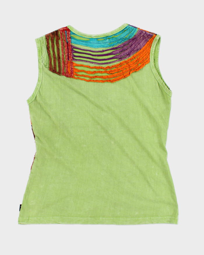 Y2k 00s Slashed Textured Sleeveless Top - L