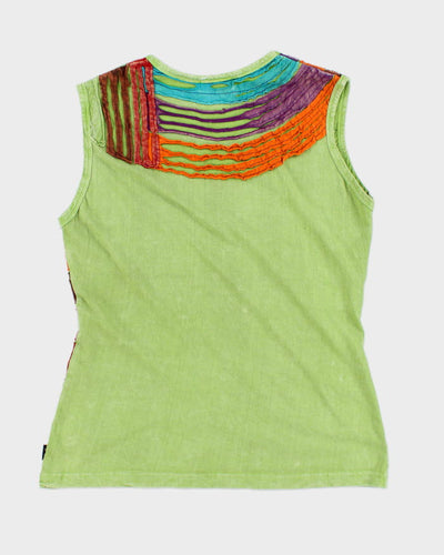Y2k 00s Slashed Textured Sleeveless Top - L