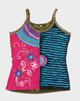 Y2k 00s Embroidered Slashed Cami top - L