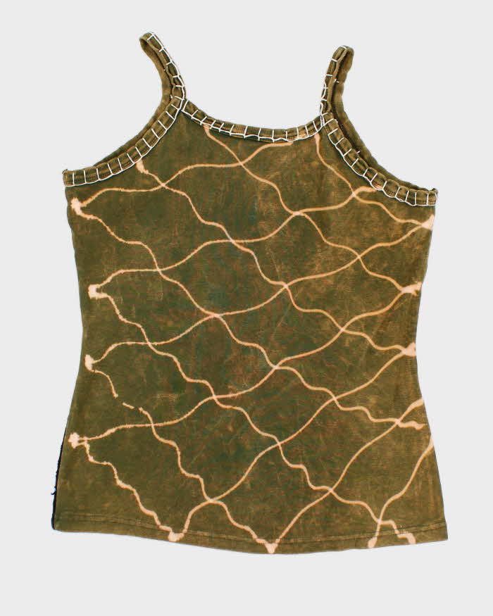 Y2k 00s Embroidered Slashed Cami top - L