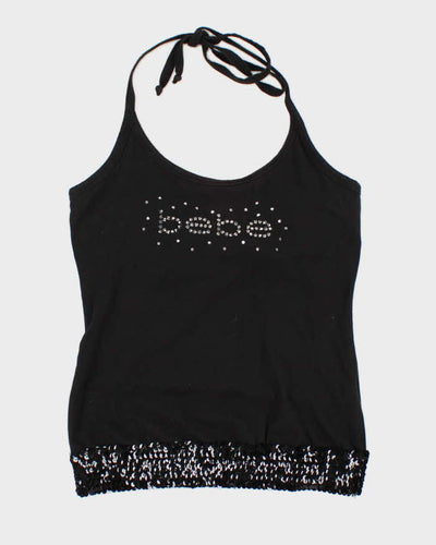 Y2k 00s Bebe Bedazzled Sequin Halter Top - M