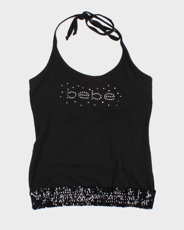 Y2k 00s Bebe Bedazzled Sequin Halter Top - M