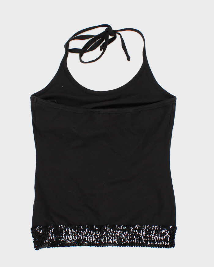 Y2k 00s Bebe Bedazzled Sequin Halter Top - M