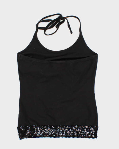 Y2k 00s Bebe Bedazzled Sequin Halter Top - M