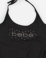 Y2k 00s Bebe Bedazzled Sequin Halter Top - M
