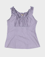 Vintage 90s RW &amp; Co Purple Milkmaid Style Top - M