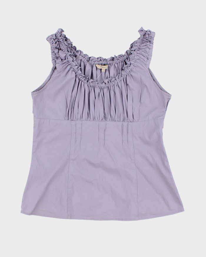 Vintage 90s RW &amp; Co Purple Milkmaid Style Top - M