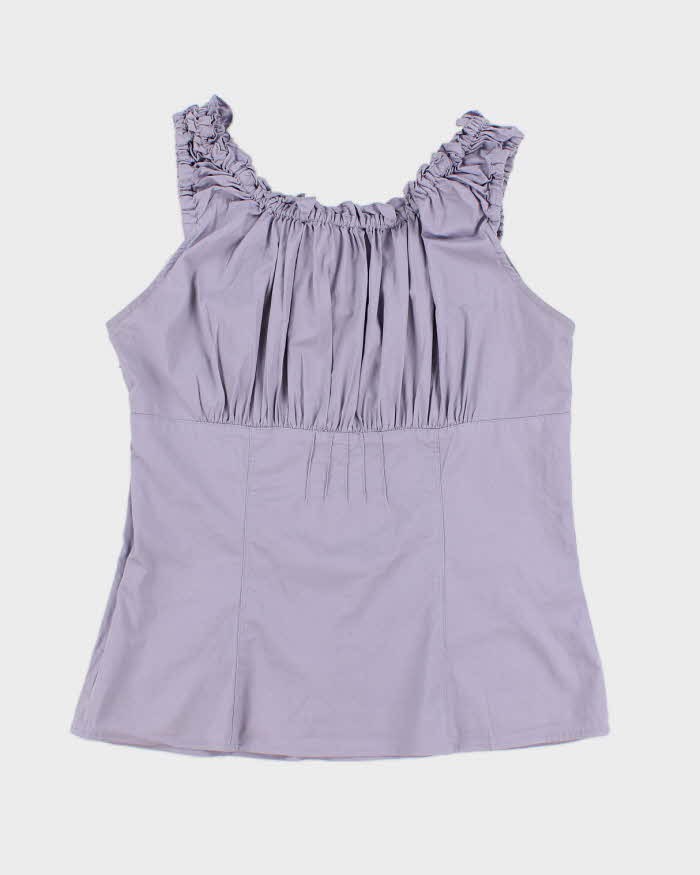 Vintage 90s RW &amp; Co Purple Milkmaid Style Top - M