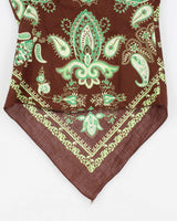 Y2k 00s Dess Brown &amp; Green Bandana Style Top - S