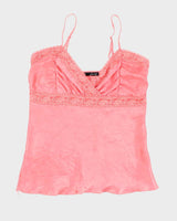 Y2k 00s Dess Pink Silky Cami Top - M