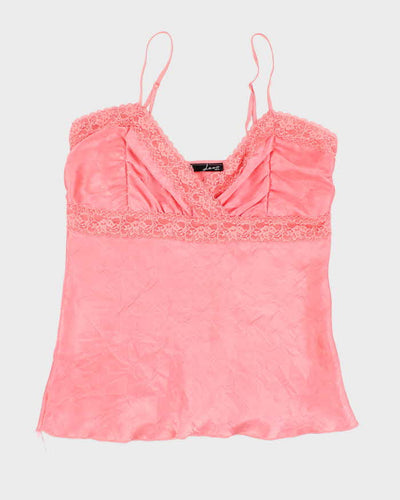 Y2k 00s Dess Pink Silky Cami Top - M