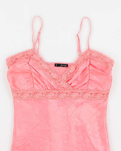 Y2k 00s Dess Pink Silky Cami Top - M
