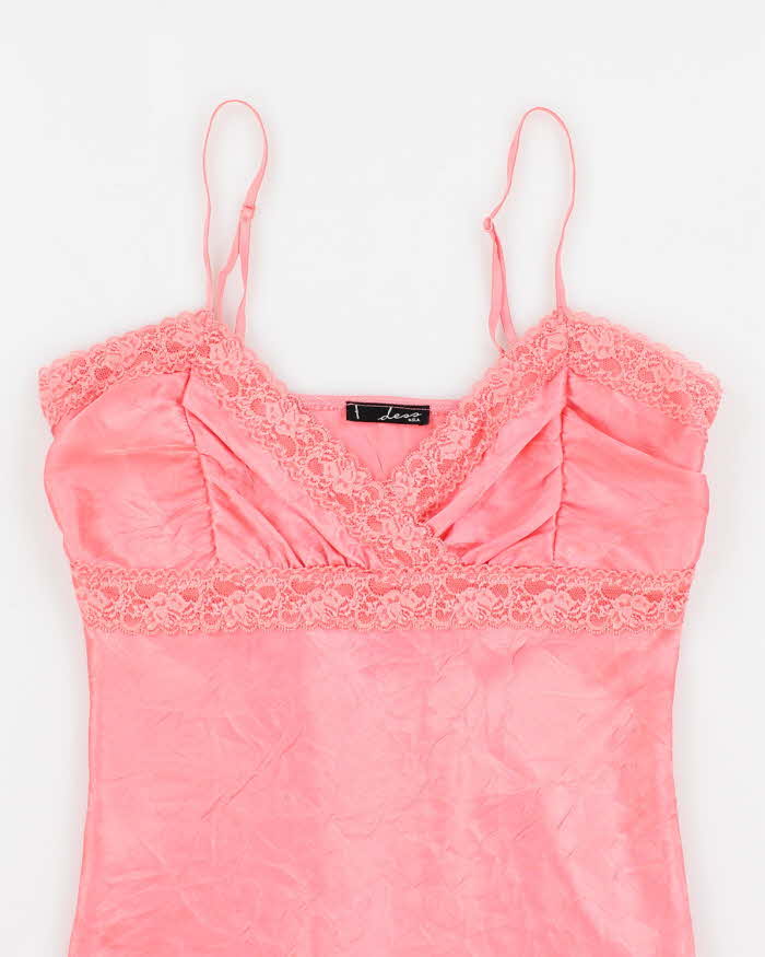 Y2k 00s Dess Pink Silky Cami Top - M