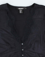 DKNY Silk Button-Up Shirt - S