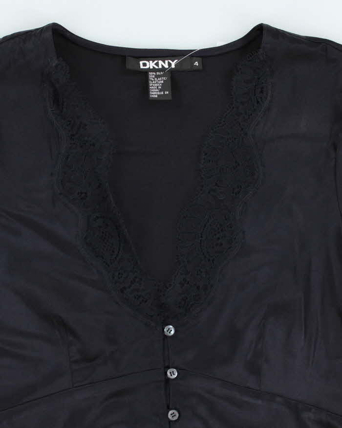 DKNY Silk Button-Up Shirt - S