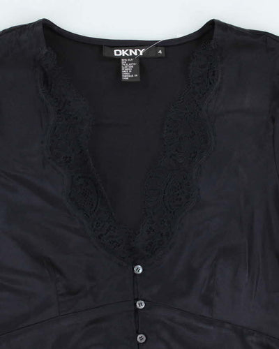 DKNY Silk Button-Up Shirt - S