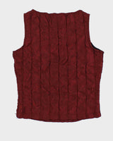 90s XCESS Red Shiny Top - S