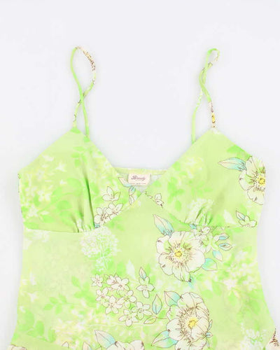 Y2k 00s Brody Green Asymmetric Hem Top - M