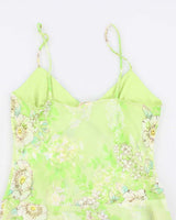 Y2k 00s Brody Green Asymmetric Hem Top - M
