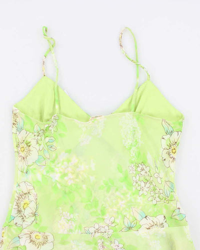 Y2k 00s Brody Green Asymmetric Hem Top - M