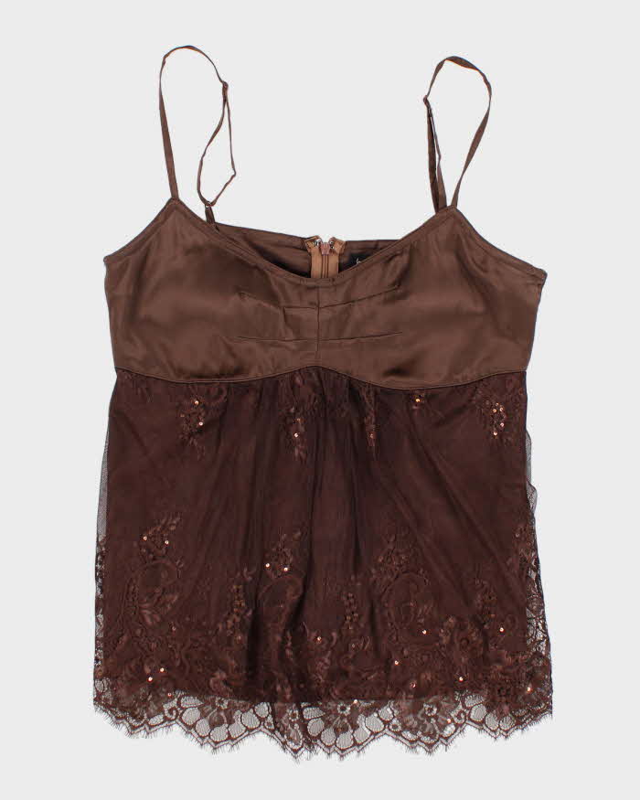 Y2k 00s Le Chateau Brown Cami Top - S