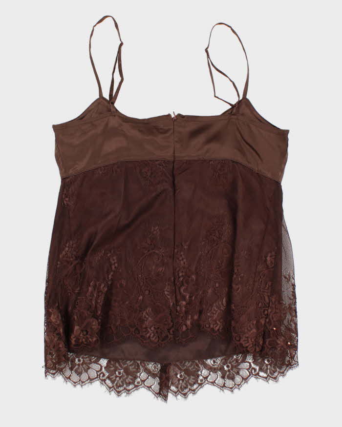 Y2k 00s Le Chateau Brown Cami Top - S