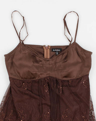 Y2k 00s Le Chateau Brown Cami Top - S