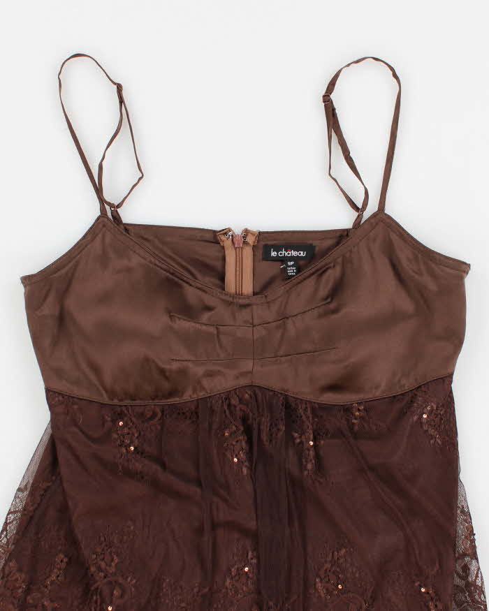 Y2k 00s Le Chateau Brown Cami Top - S